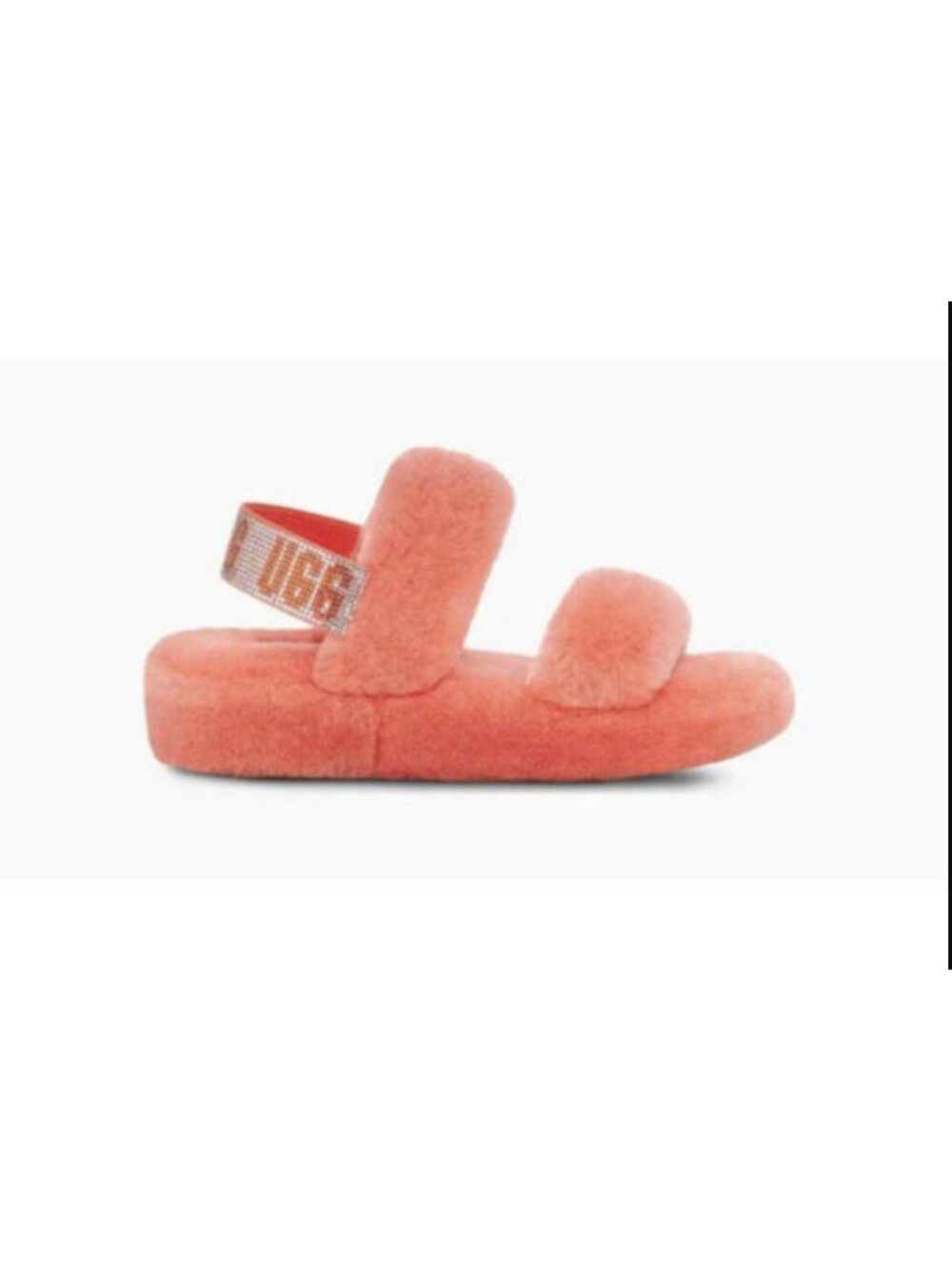 UGG Australia Animalia Fluff Yeah Slides for Women, Coral Pink - Size 12